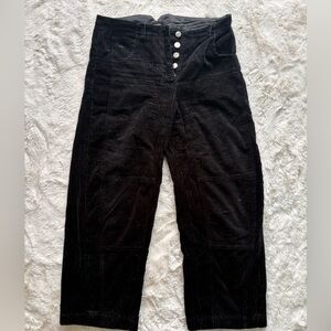 Rachel Comey Black Corduroy Button-Fly Trousers